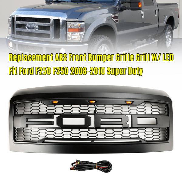 Ford 2008-2010 F250 F350 Super Duty Front Bumper Grille Grill w/Lights Generic