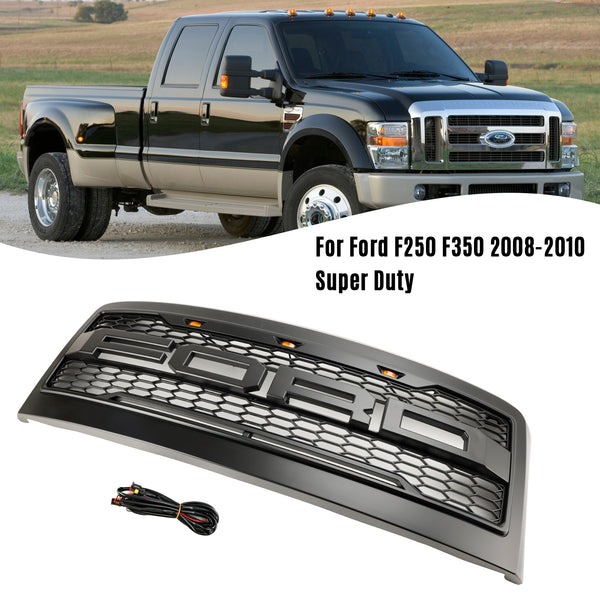 Ford 2008-2010 F250 F350 Super Duty Front Bumper Grille Grill w/Lights Generic