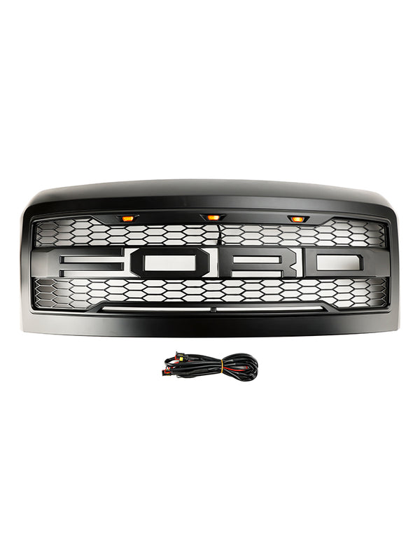 Ford 2008-2010 F250 F350 Super Duty Front Bumper Grille Grill w/Lights Generic