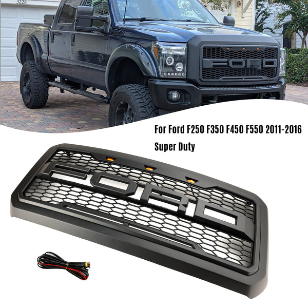 2011-2016 Ford F250 F350 F450 F550 Super Duty Front Bumper Grill Grille W/ LED Generic