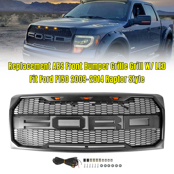 2009-2014 Ford F150 Raptor Style Front Bumper Grille Grill Generic