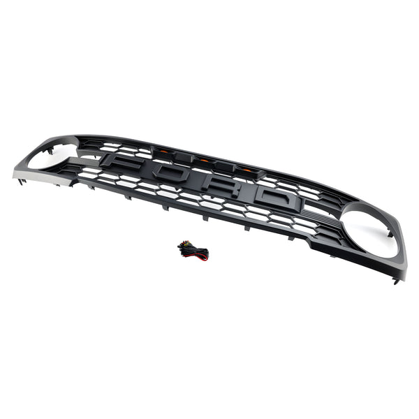 Bronco 2021-2023 Ford Black Front Bumper Grill With Amber Led Generic