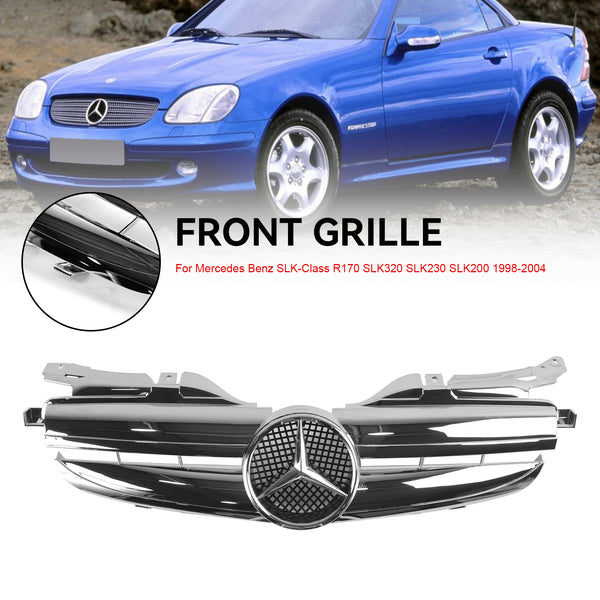 1998-2004 Benz SLK-Class R170 SLK320 SLK230 SLK200 Front Bumper Grill Grille 521999696H Generic