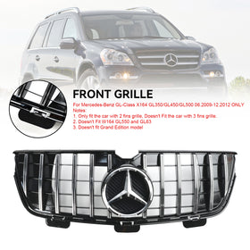 06.2009-12.2012 Mercedes-Benz GL X164 GL450 GL500 Chrome Front Bumper Grill Grille Generic