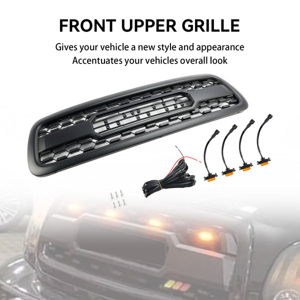 2001-2004 Toyota Sequoia Matte Black Front Bumper Grill Grille W/ Led Light Generic