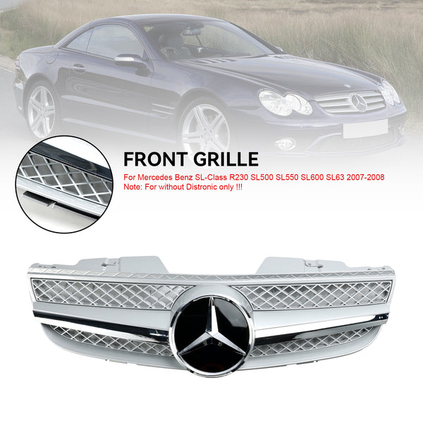 2007-2008 Mercedes R230 SL550 SL600 1 Fin Star Front Bumper Upper Grill Generic