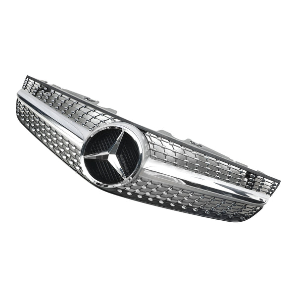 2009-2012 Mercedes Benz R230 SL550 SL600 Diamond Front Bumper Upper Grill Generic