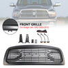 2009-2012 Dodge Ram 1500 Matte Black Front Bumper Grill Grille W/ Led Light Generic