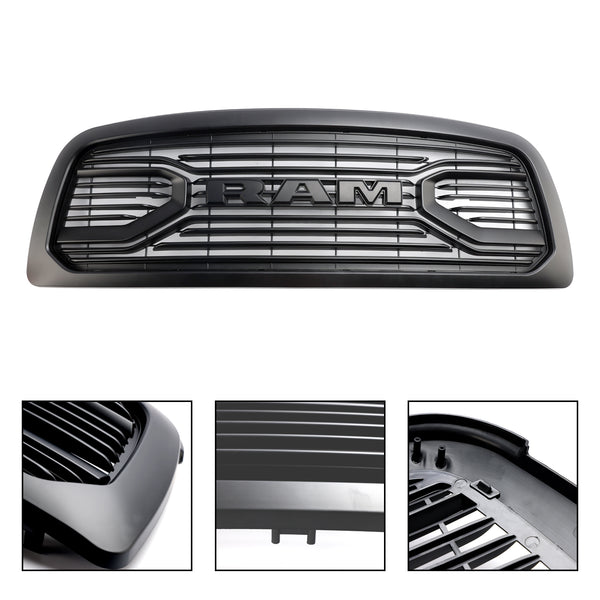 2009-2012 Dodge Ram 1500 Matte Black Front Bumper Grill Grille W/ Led Light Generic