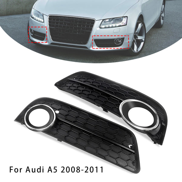 2008-2011 Audi A5 Coupe/Sportback/Cabriolet Base Model A Pair Of Car Fog Lamp Grilles 8T0807681 8T0807682 Generic