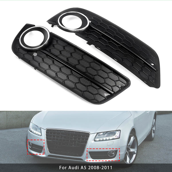 2008-2011 Audi A5 Coupe/Sportback/Cabriolet Base Model A Pair Of Car Fog Lamp Grilles 8T0807681 8T0807682 Generic