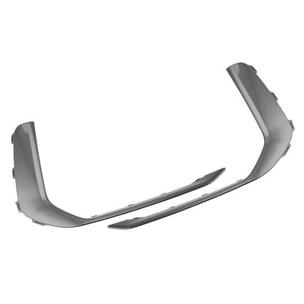 2PCS Front Fog Light Lamp Trim Fit Audi A6 C8 S-Line S6 2019-2023 Gray