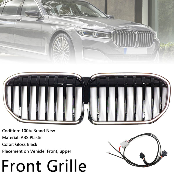 2019-2022 BMW 7 Series G11 G12 Single Slat Gloss Black Front Grill Grille Generic