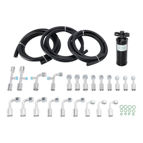 26PCS Air Conditioning Hose and Fitting Kit Includes 6.5 ft #6#8#10 AC Hoses