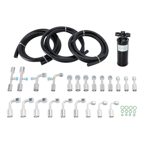 26PCS Air Conditioning Hose and Fitting Kit Includes 6.5 ft #6#8#10 AC Hoses