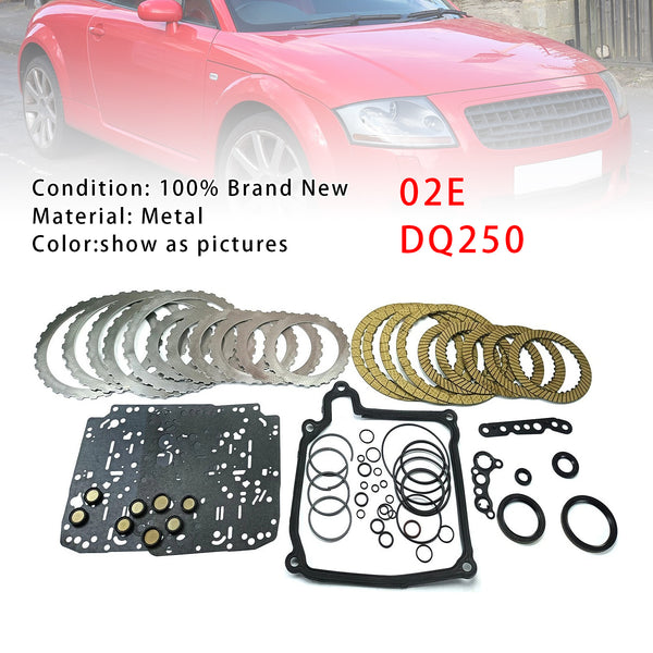 02E DQ250 Transmission Master Rebuild Kit Overhaul Clutch Plates For Audi VW