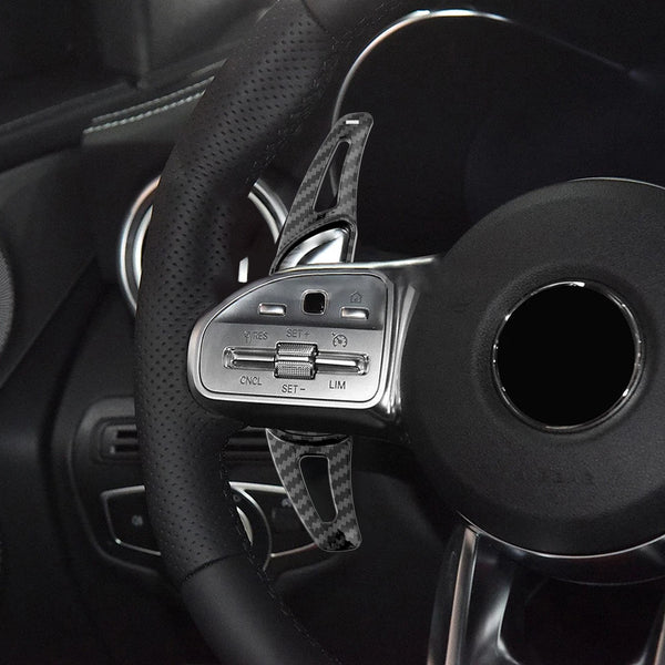 Carbon Look Steering Wheel Paddle Shifter Extension For Mercedes Benz AMG