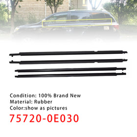 4Pcs Weatherstrip Window Moulding Trim Seal Belt For Toyota Highlander 2008-2010