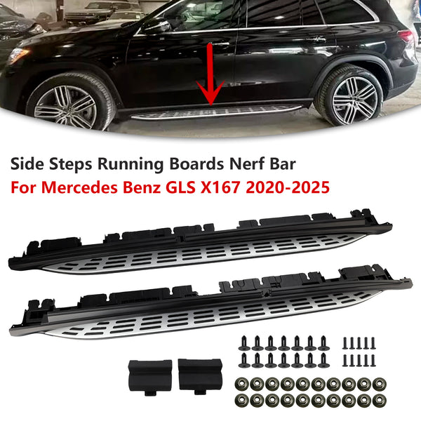 Side Steps Running Boards Nerf Bar For Mercedes GLS X167 2020-2025
Left + Right Running Board Side Step For Mercedes GLS X167 2020-2025
