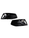 2PCS Front Bumper Fog Light Cover Grill Grille Fit Audi A6 C8 2019-2023