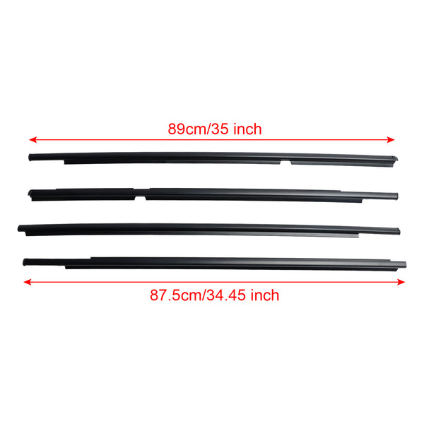 2005-2011 Toyota Yaris (NCP90, NCP91, KSP90, ZSP90) 4pcs Outer Door Glass Weatherstrip Moulding 68160-52110 68210-52110 Generic