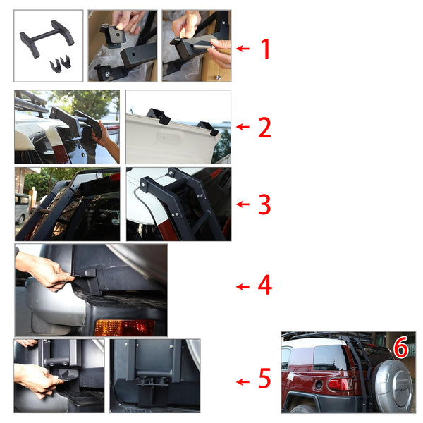 2007-2021 Toyota FJ Cruiser Rear Gate Ladder Kit Left Side Generic