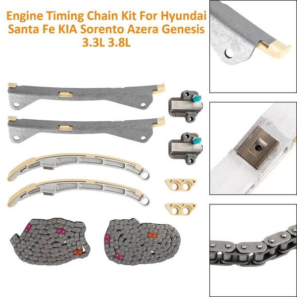 2013-2016 Hyundai Genesis Coupe 3.8L Engine Timing Chain Kit 24321-3L100 24410-3CGA3 Generic