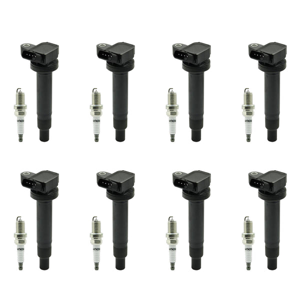 8PCS Ignition Coil+Spark Plug UF230 90080-91180 For Toyota Tundra Sequoia 4.7L V8 Generic