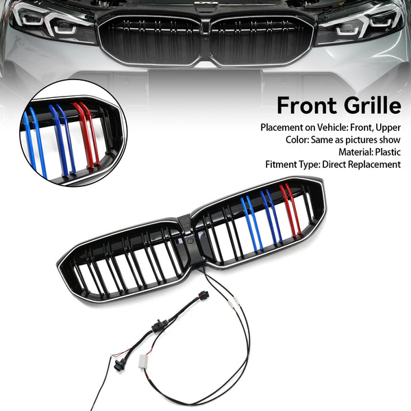 2023-2024 BMW 3 Series G20 G21 G28 Double Line Black Front Kidney Grille Mesh Generic