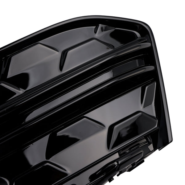 2PCS Front Bumper Fog Light Grille Trim Fit Audi A6L C8PA 2023+ Black