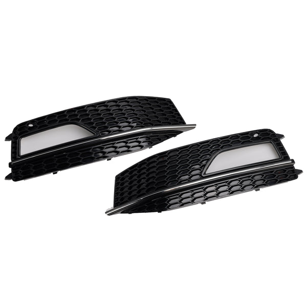 2013-2015 AUDI A4 S-line S4 2PCS Bumper Fog Light Lamp Cover Grille 8K0 807 682M 8K0 807 681 L Generic
