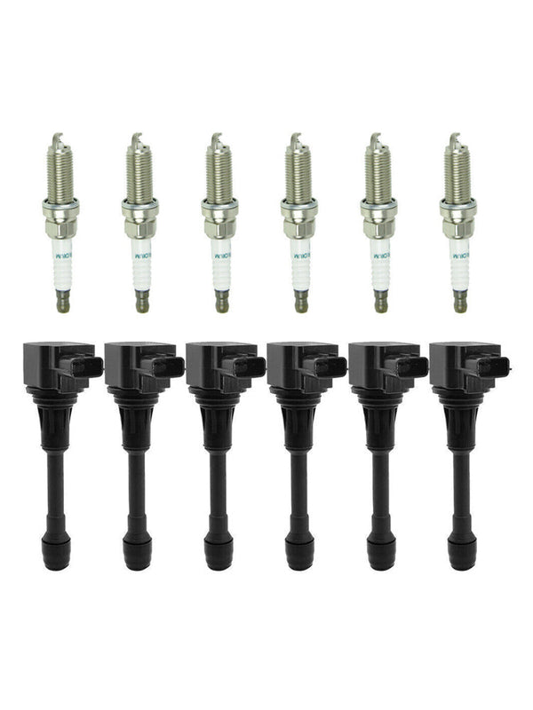 2012-2013 Infiniti M35h 3.5L V6 6PCS Ignition coil+6PCS Spark Plug UF550 CUF2118 673-4029 5C1727 Generic