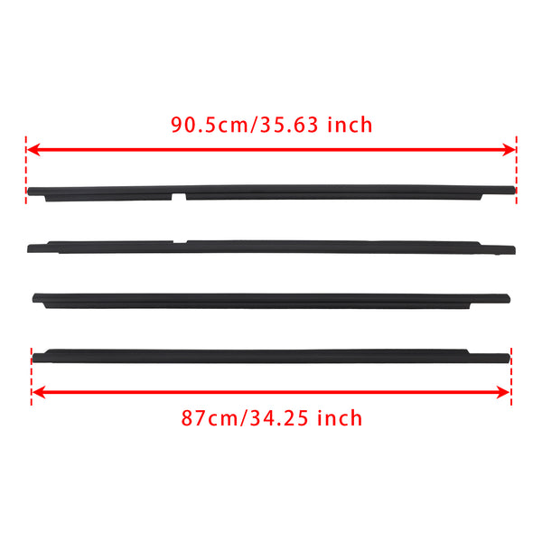 Land Cruiser LC100 1998-2007 4PCS Door Glass Belt Outer Molding Weatherstrip