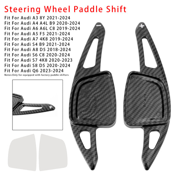 Carbon Look Steering Wheel Paddle Shifter Extension For Audi A3 A4 A6