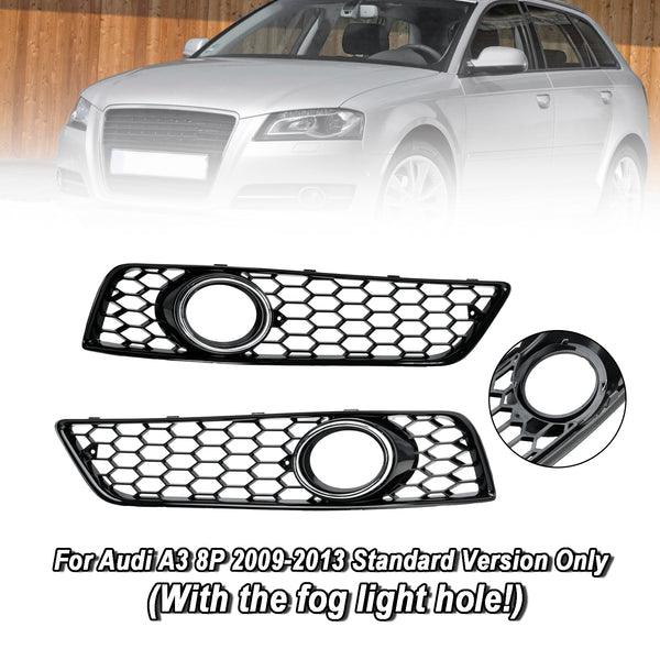 2009-2013 Audi A3 8P Standard Version Honeycomb Bumper Front Fog Light Grille Grill Cover Generic