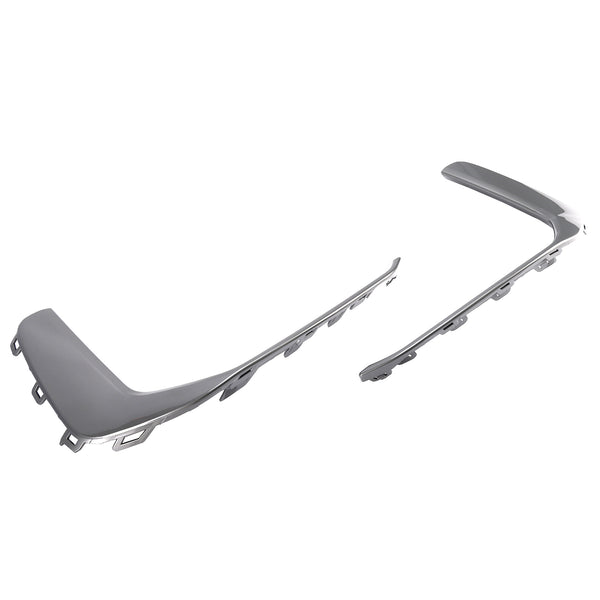 2PCS Front Fog Light Lamp Trim Fit Audi A6 C8 S-Line S6 2019-2023 Gray