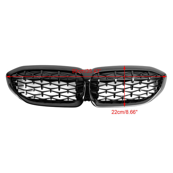 2019-2022 BMW 3 Series G20 G28 Diamond Black Kidney Grille Grill 51138072085 Generic