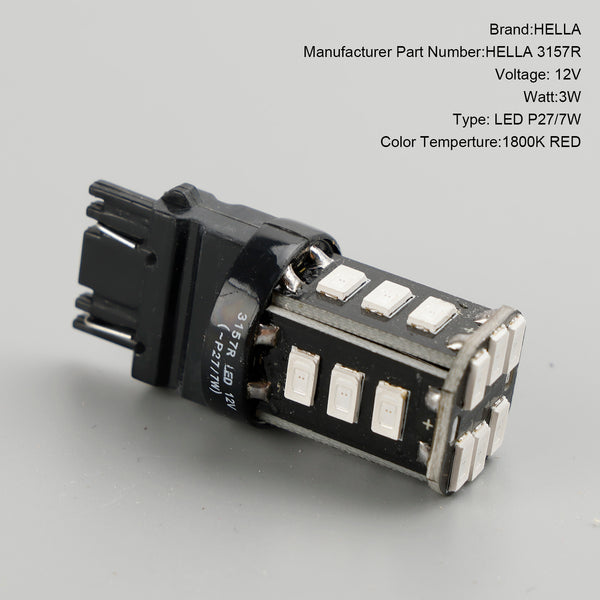 10X For HELLA LED Retrofit 3157R LED P27/7W 12V 3W W2.5x16Q 1800K RED Generic