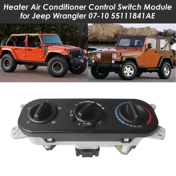 2007-2010 Jeep Wrangler Heater Air Conditioner Control Switch Module 55111841AE Generic