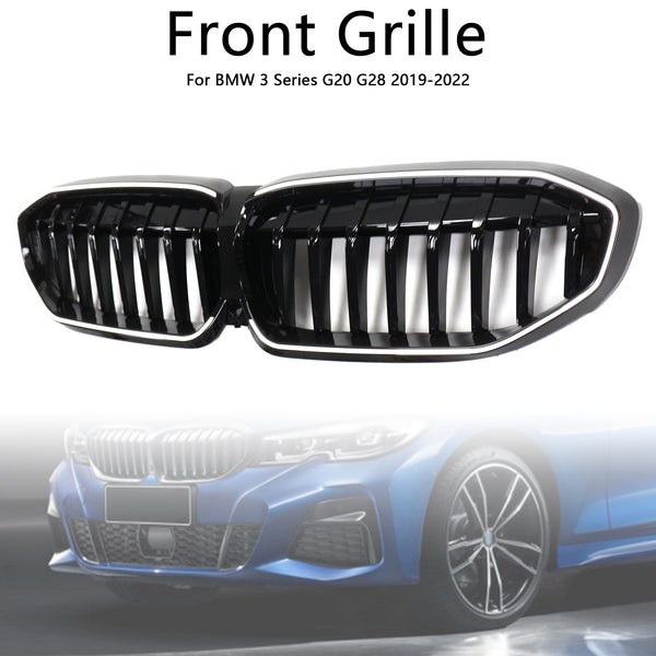 2019-2022 BMW 3 Series G20 Glossy Black Kidney Grille Grill 51138072085 Generic