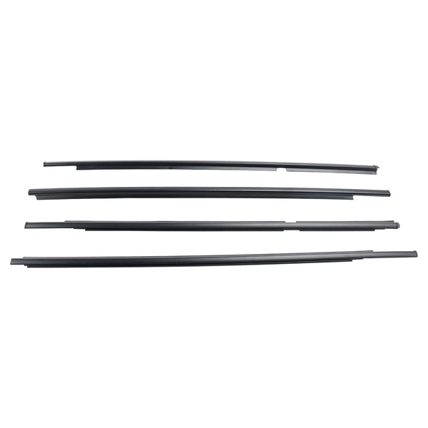2005-2011 Toyota Yaris (NCP90, NCP91, KSP90, ZSP90) 4pcs Outer Door Glass Weatherstrip Moulding 68160-52110 68210-52110 Generic