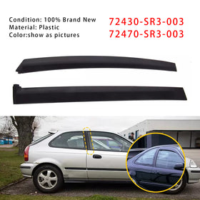 Left&Right Door Garnish Trim Pillar Sash Set SLJ-1173A-BK For Honda Civic 92-95