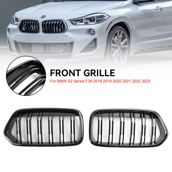 2018-2023 BMW X2 Series F39 Gloss Black Front Bumper Grill Grille 51712455246 51712455247 Generic