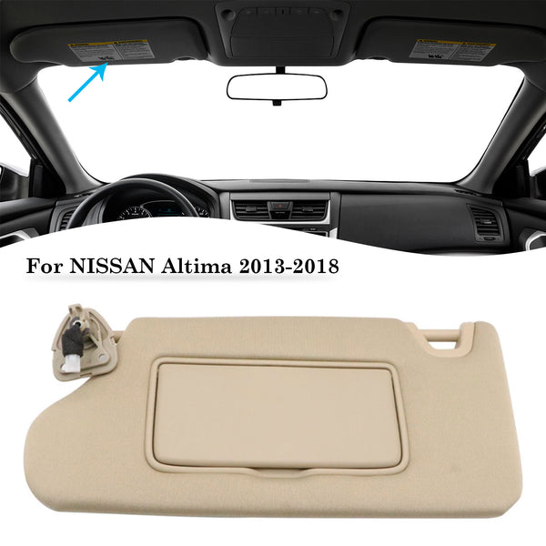 Beige Driver Side Sun Visor 964013TA2A For Nissan Altima 2013-2018