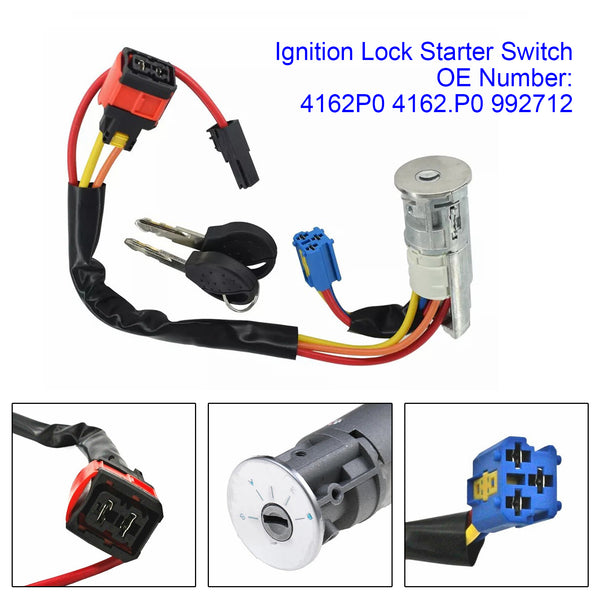 Ignition Lock Starter Switch with 2 Keys For Peugeot 206 Citroen Picasso