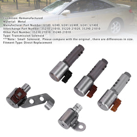 5PCS Transmission Solenoid Kit U140 U240 U241 For Toyota RAV4 Camry