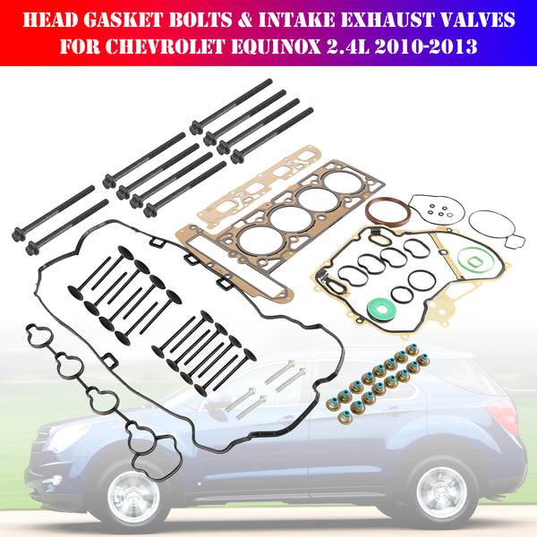 2010-2013 Chevrolet Equinox Buick GMC 2.4L Head Gasket Bolts & Intake Exhaust Valves HS26517PT ES72196 12596034 Geenric