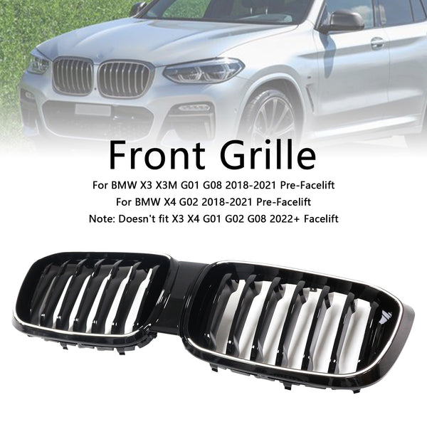 2018-2021 BMW X4 G02 X3 G01 G08 Gloss Black Front Kidney Mesh Grill Grille 51138469959 Generic