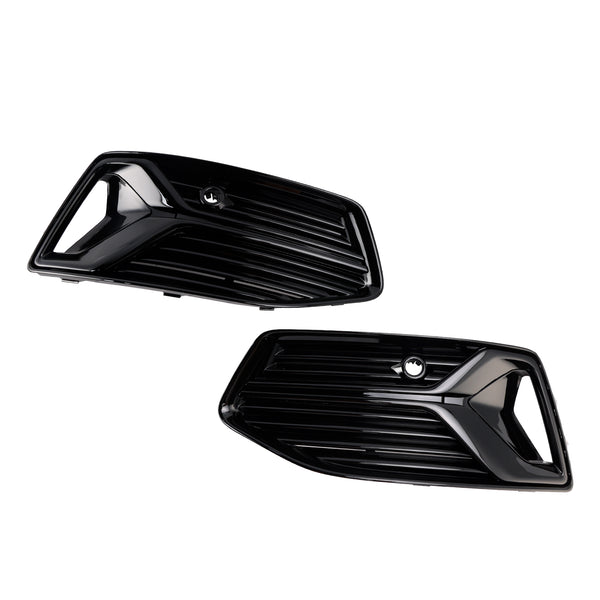 2PCS Front Bumper Fog Light Cover Grill Grille Fit Audi A6 C8 2019-2023