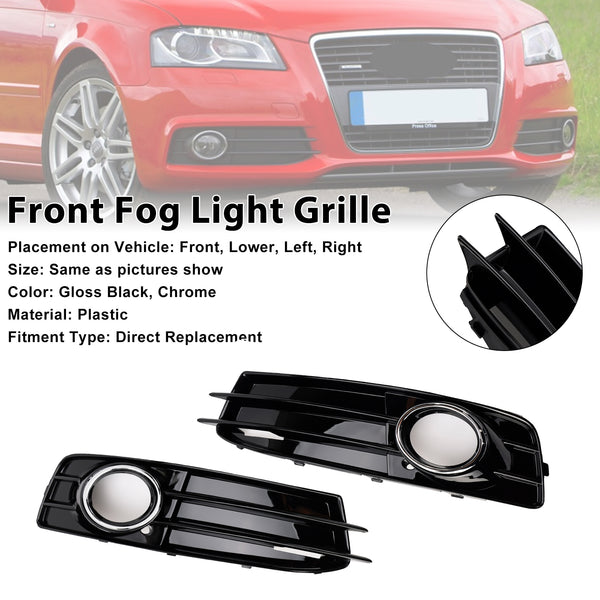 2009-2012 Audi A3 8P S-Line Front Lower Bumper Grille Fog Light Cover Generic